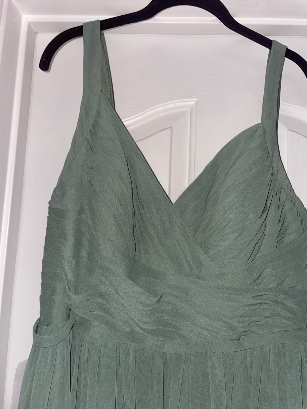 Azazie Chanel Chiffon Dress In Eucalyptus Sz A14 NWT $119 - Picture 9 of 12